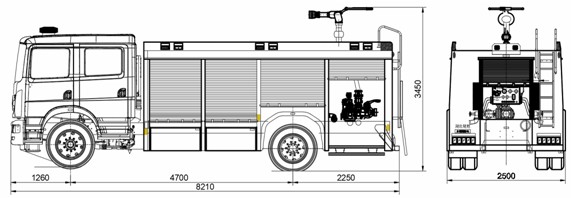 消防車上裝結構圖 消防車上裝結構圖