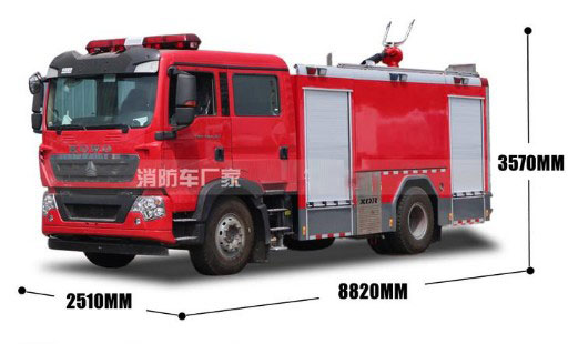 國六重汽豪沃5噸水罐消防車圖片 國六重汽豪沃5噸水罐消防車圖片
