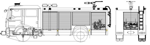 消防車上裝結構圖 消防車上裝結構圖