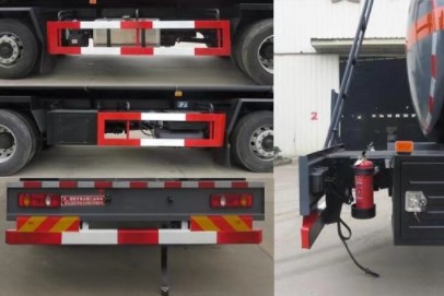 國六東風天錦小三軸8類腐蝕性物品罐式運輸車側防護和后防護圖片 國六東風天錦小三軸8類腐蝕性物品罐式運輸車側防護和后防護圖片